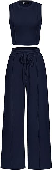 Chic Summer 2-Piece Lounge Set — Crop Top & Wide-Leg Pants