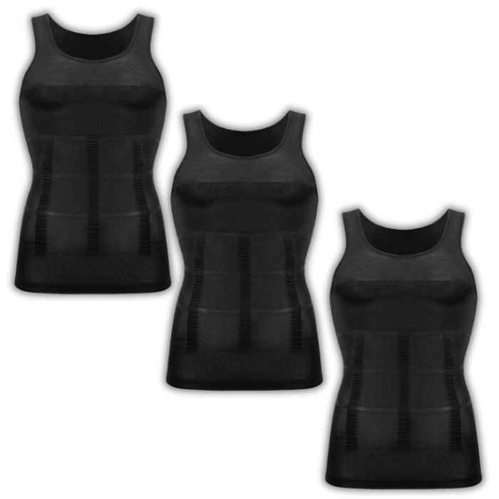 3-Pack Men's Compression Shaping Vests – Slim & Support Instantly