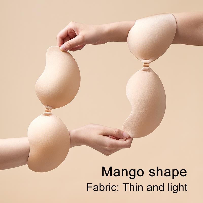 Invisible Push-Up Bra (2 Pairs) – Strapless, Reusable & Seamless Fit