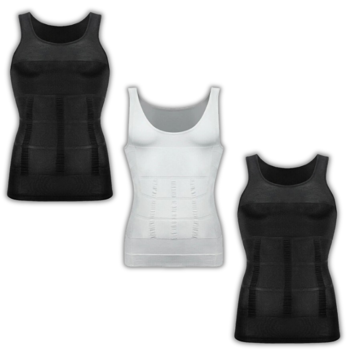 3-Pack Men's Compression Shaping Vests – Slim & Support Instantly