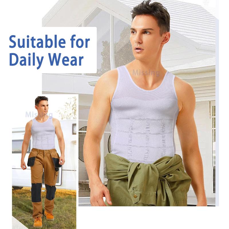 3-Pack Men's Compression Shaping Vests – Slim & Support Instantly