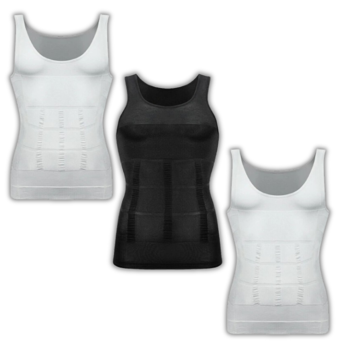 3-Pack Men's Compression Shaping Vests – Slim & Support Instantly