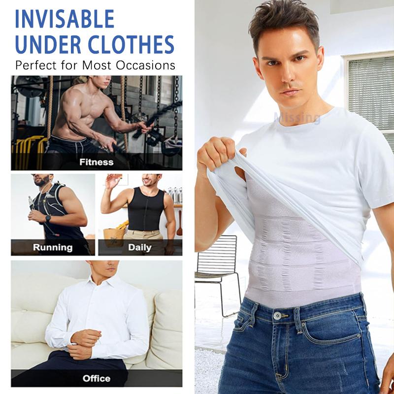 3-Pack Men's Compression Shaping Vests – Slim & Support Instantly