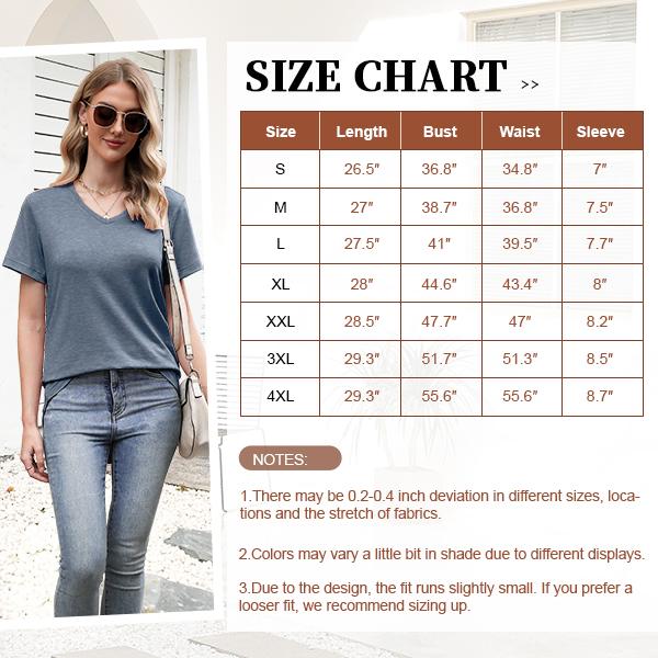 BYNNIE® Women’s V-Neck T-Shirt 4-Pack – Soft, Casual Fit with Curved Hem