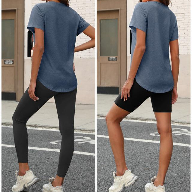 BYNNIE® Women’s V-Neck T-Shirt 4-Pack – Soft, Casual Fit with Curved Hem