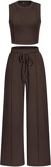 Chic Summer 2-Piece Lounge Set — Crop Top & Wide-Leg Pants