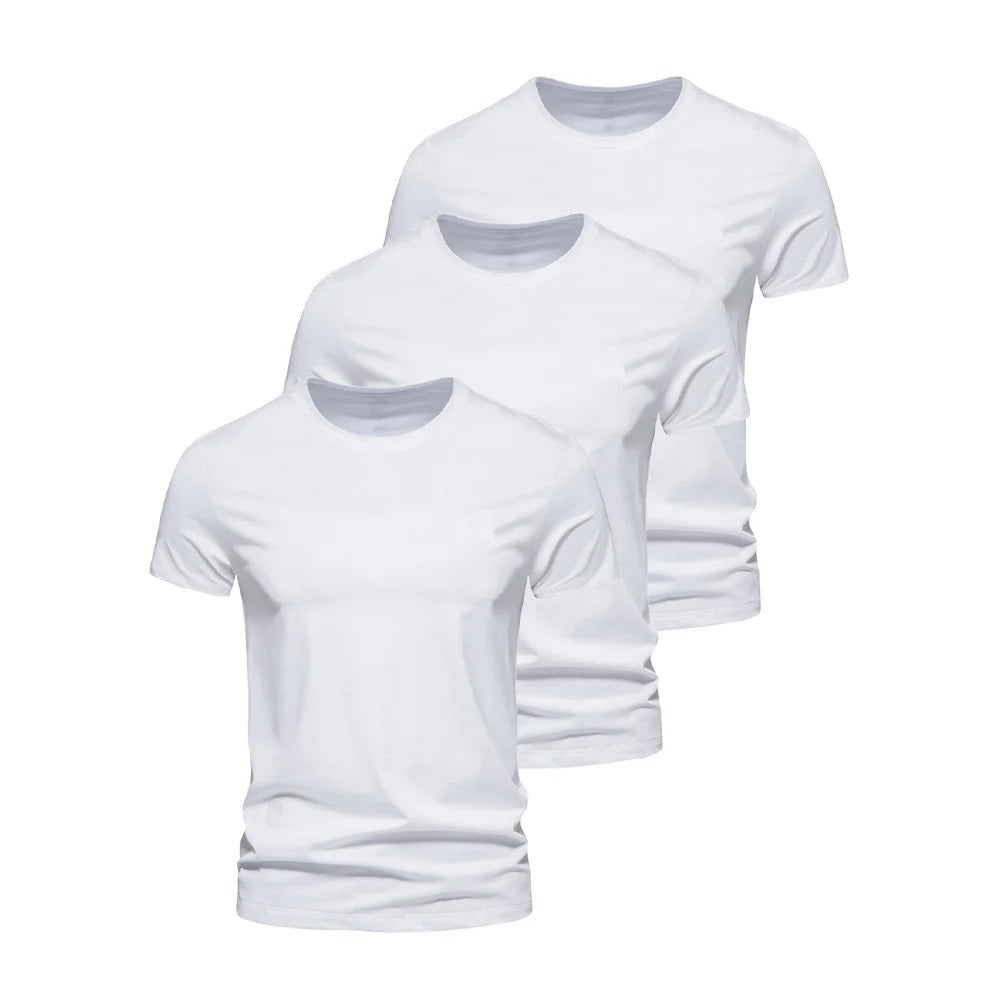 Pack of 3 Basic T-Shirts for Men β Slim Fit, Round Neck, High Comfort