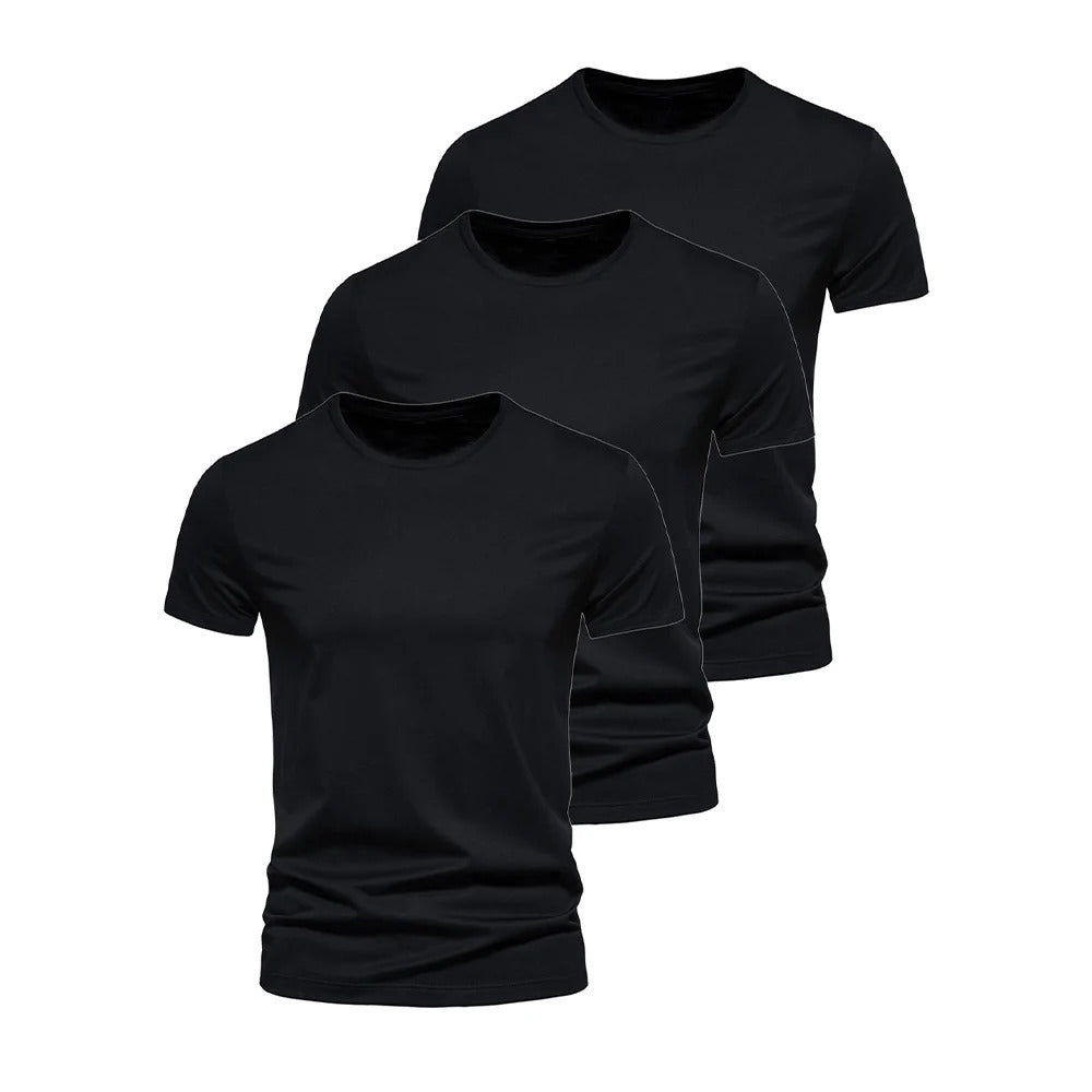 Pack of 3 Basic T-Shirts for Men β Slim Fit, Round Neck, High Comfort