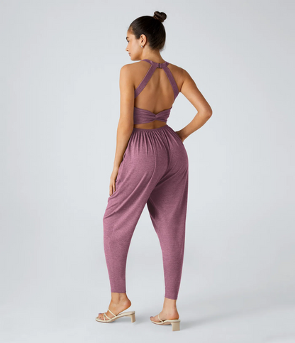Backless Harem Jumpsuit – Easy On/Off | 11+ Colors