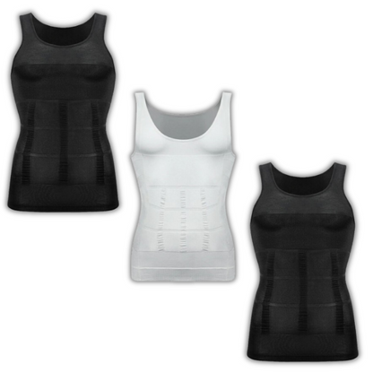 3-Pack Men's Compression Shaping Vests – Slim & Support Instantly
