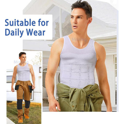 3-Pack Men's Compression Shaping Vests – Slim & Support Instantly