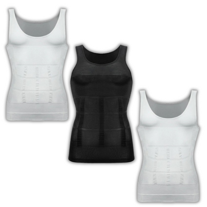 3-Pack Men's Compression Shaping Vests – Slim & Support Instantly
