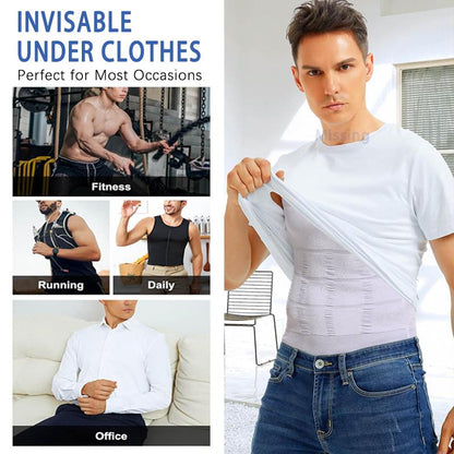 3-Pack Men's Compression Shaping Vests – Slim & Support Instantly