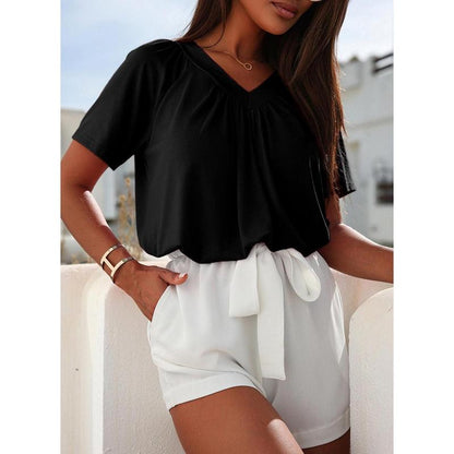 Women's Casual Summer T Shirts Short Sleeve V Neck Tops Tshirts (Buy 1 Get 1 Free!)