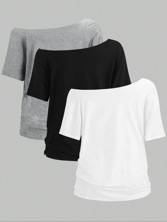 Women's Casual Short Sleeve Tops – 3-Pack