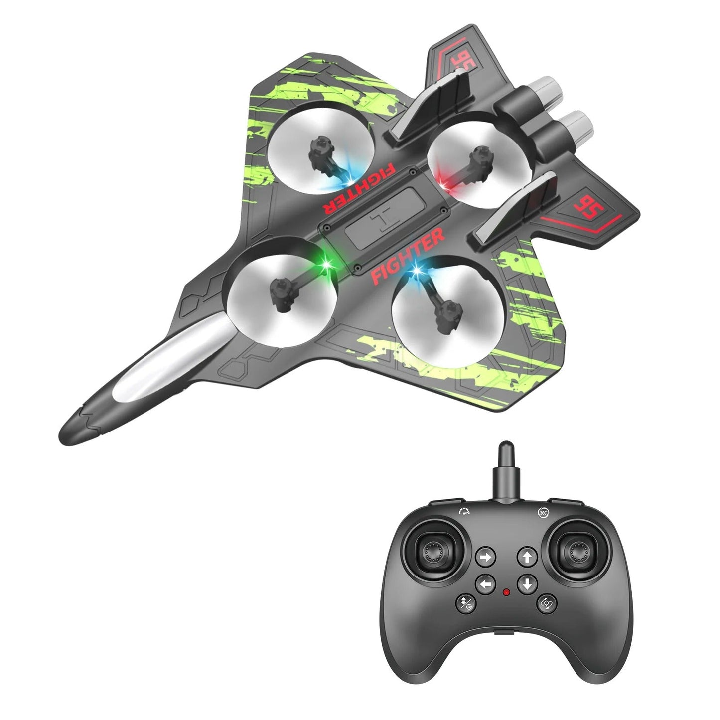Star Fighter RC Jet – 360° Aerial Stunt Plane with LED Lights